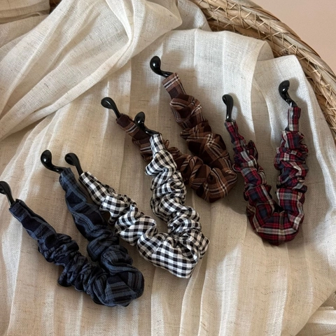 Retro Ruit Stof Bananenklem Koreaans Vintage Geruit Geplooide Verticale Haarspeld Voor Vrouwen Dagelijks Haaraccessoires