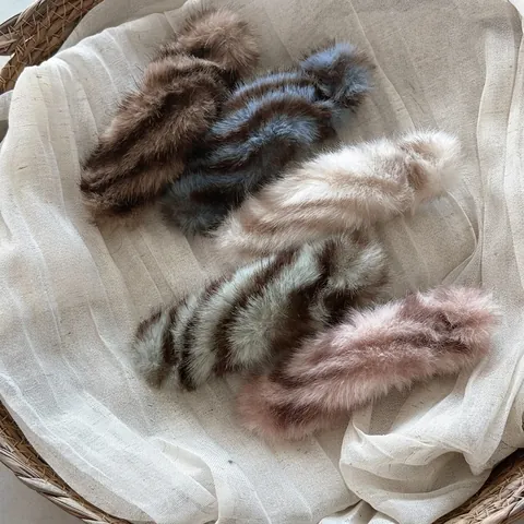 Pinza para el Cabello de Pico de Pato de Felpa con Rayas de Tigre para Mujer Elegante Pinza Grande Accesorios para el Cabello