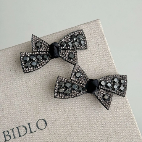 Pinzas para el Cabello con Lazo de Strass de Lujo Elegante Pinza de Pico de Pato de Satén para Mujer Accesorios Vintage