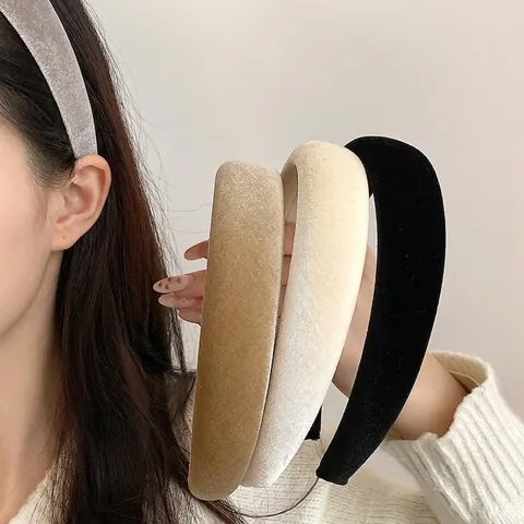 Cerchietto Imbottito in Spugna Minimalista Coreano per Donna Morbido Peluche Cerchio per Capelli ad Alto Volume per Lavaggio Viso