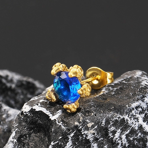 Hip Hop Punk Drachenkralle Ohrstecker Für Herren Damen Titanstahl Eingelegt Rund Bunt Strass Gothic Schmuck Ohrring