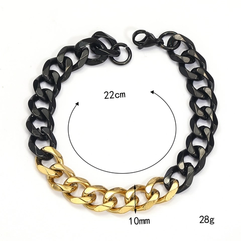 Herren Titanstahl Cuban Link Kette Armband Punk Street Style Schwere Metall Armband Schmuck Zubehör Für Männer