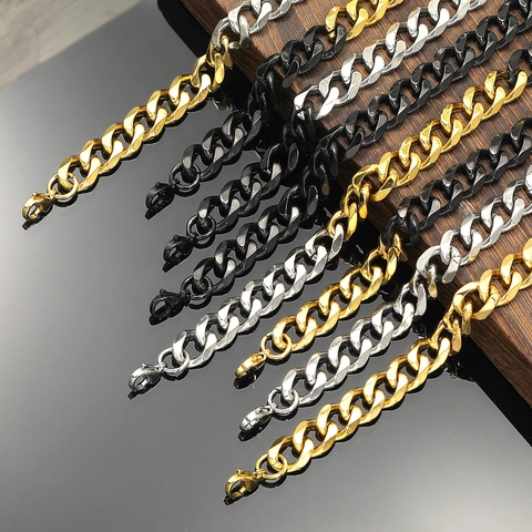 Herren Titanstahl Cuban Link Kette Armband Punk Street Style Schwere Metall Armband Schmuck Zubehör Für Männer