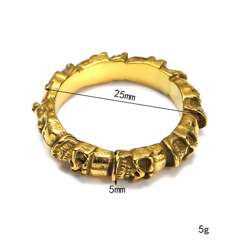 Vintage Edelstahl Totenkopf Relief Bandring Für Herren Punk Gothic Skelett Biker Ring Hip Hop Maskuliner Fingerring Schmuck