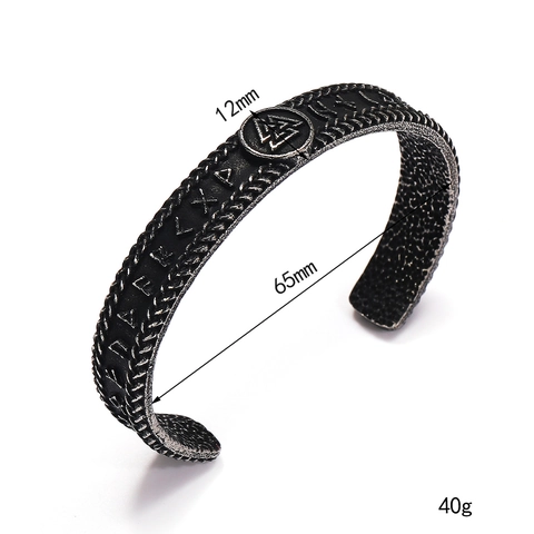 Vintage Wikinger Odin Runen Armreif Für Herren Edelstahl Valknut Dreieck Verstellbar Offene Manschette Nordischer Schmuck