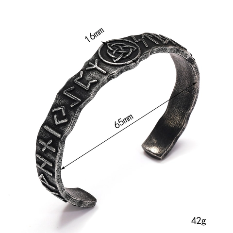 Vintage Wikinger Runen Keltischer Knoten Titanstahl Armreif Für Herren Nordischer Stil Retro Verstellbar Offener Armreif
