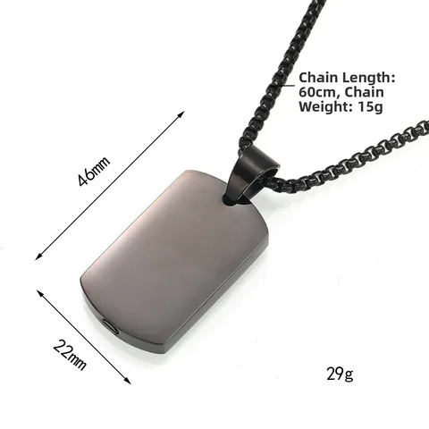 Stainless Steel Dog Tag Necklace For Men Women Openable Cremation Urn Pendant Memorial Jewelry Gift Steel Gold Black