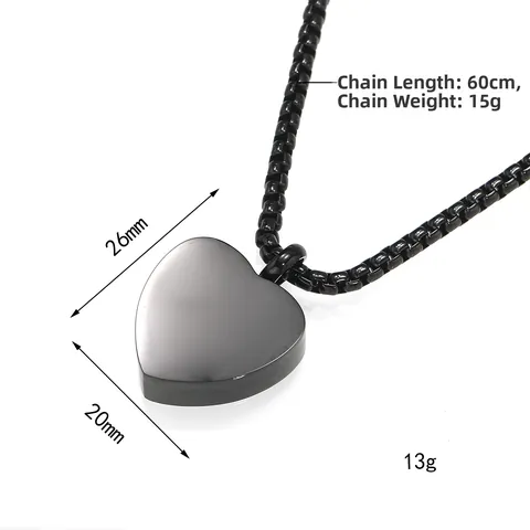 Stainless Steel Openable Heart Urn Necklace For Perfume Ashes Polished Cremation Memorial Pendant Jewelry For Men Women
