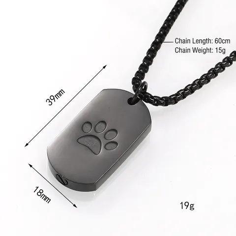 Roestvrij Staal Huisdier Urn Halsketting Pootafdruk Hanger Voor As Waterdicht Gedenkteken Sieraden Voor Honden Katten