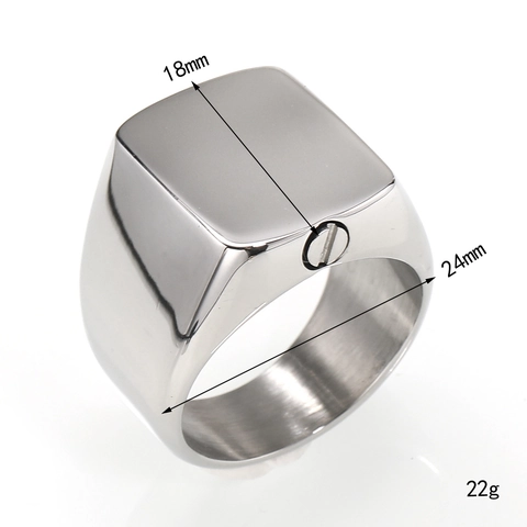 Stainless Steel Square Signet Ring Openable Cremation Urn Ring For Ashes Memorial Memorial Jewelry For Men Women
