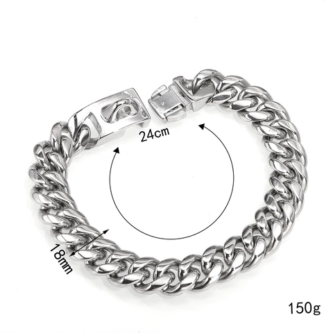 Collana a Catena per Cani in Acciaio Inossidabile Hip Hop Collare per Cani a Maglia Cubana Pesante per Cani Grandi Con Chiusura Robusta Gioielli per Animali Lucidi