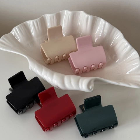 Minimalist Rectangular Acetate Hair Claw Clips Small Candy Color Glossy Hair Jaw Clips For Women Daily Hair Styling Accessories