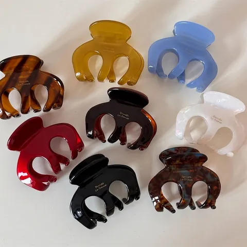 Vintage Französischer Stil Acetat Haarklammern Für Damen Glänzende Schildpatt Haifisch-Clip Elegante Karamell Serie Haarschmuck