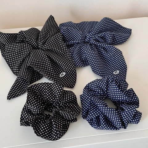 Vintage Koreanischer Stil Polka Dot Stoff Scrunchies Für Damen Schleife Band Großer Haaring Elastische Haarbänder Mode Haarschmuck