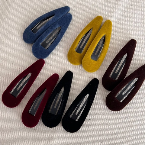 Retro Velvet Hair Clips Triangle Water Drop Oval Hair Barrettes Side Hair Pins Hair Accessories For Women