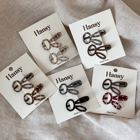 Cute Rabbit Hair Clips Polka Dot Plaid Pattern Duckbill Clips For Women Girls Sweet Hair Accessories Duckbill Clips