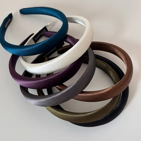 French Vintage Satin Padded Hairband For Women Solid Color Simple Elegant Handmade Headband Hair Accessories