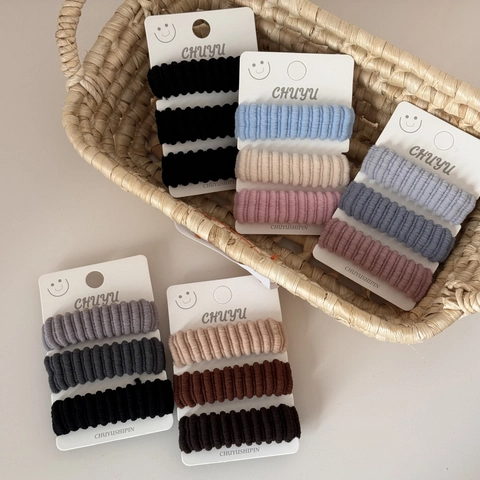 Women Ribbed Fabric Hair Scrunchies High Elastic Hair Ties Morandi Color Pleated Hair Bands Hair Rope Accessories For Daily