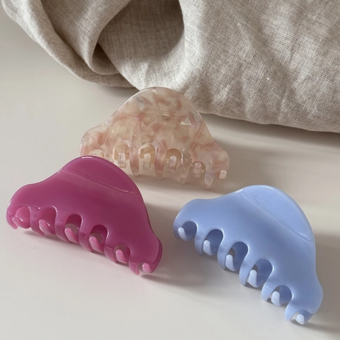Haarklammer aus Zelluloseacetat Halbkreis Fächerförmig Minimalistisch Elegant Hai Haarnadel Damen Daily Haar Accessoires