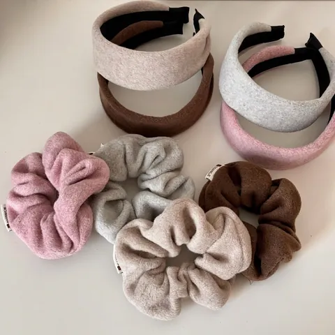 Coleteros Y Diademas De Tela De Lana Vintage Accesorios Para El Cabello De Color Sólido Para Mujer Otoño Invierno