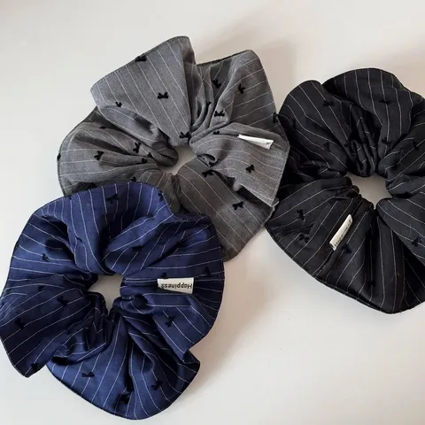 Elastici per Capelli Grandi in Tessuto a Righe Stile Coreano Con Fiocco Floccato Alta Elasticità Accessori Donna