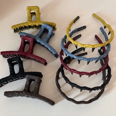 Pince à Cheveux en Cuir PU de Style Coréen Doux Élégant Pince à Requin Plissée Serre-tête Mode Accessoires de Cheveux Femme