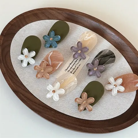 Fermagli per Capelli a Fiore in Resina Con Strass Dolci Fermagli a Becco d'Anatra Eleganti Fermagli Laterali Donna