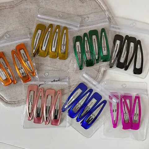 Pinzas para el Cabello de Triángulo Sencillas Retro para Mujer Elegante Pinza para Flequillo Color Sólido Accesorios