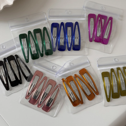 Pinzas para el Cabello de Triángulo Sencillas Retro para Mujer Elegante Pinza para Flequillo Color Sólido Accesorios