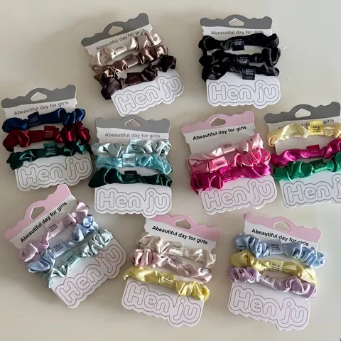 Satin Scrunchies Set Für Damen Mädchen Plissee Haargummis Hochelastische Pferdeschwanz Halter Mode Haar Accessoires