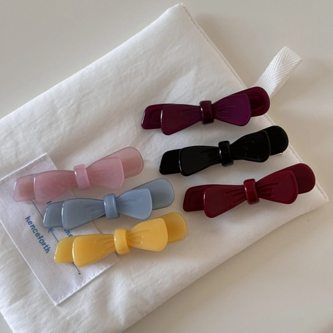 Clip de Pico de Pato con Lazo de Doble Capa de Acetato para Mujer Pinza para el Cabello Dulce Minimalista Clip de Flequillo Lateral de Color Sólido Accesorios para el Cabello Hechos a Mano