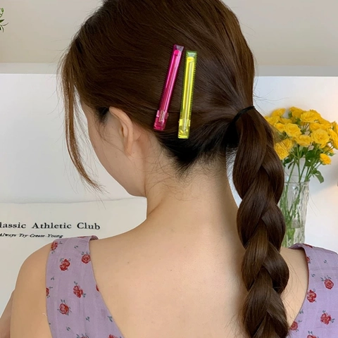 Fermagli per Capelli in Acetato Stile Coreano Minimalista Rettangolo Traslucido Clip a Becco d'Anatra Accessori per Capelli Vintage per Donna Design France Handmade