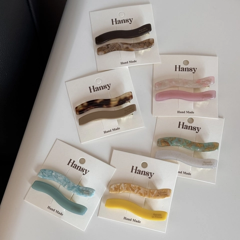 Acetat Wellen Haarklammern Marmormuster Handgefertigt Süß Entenschnabel Clips Damen Elegant Haarnadeln Täglich Haarschmuck