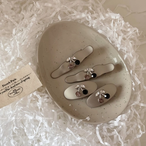 Squisito Fermaglio per Capelli a Forma di Ciliegia in Lega con Strass per Ragazze Elegante Accessorio per Capelli in Stile Coreano