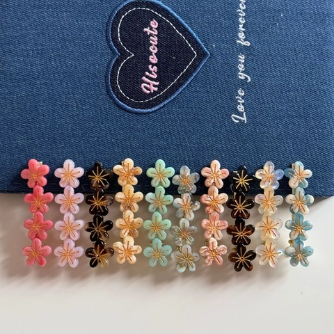 Molletta per Capelli a Fiori per Donna Fermaglio in Resina Floreale Stile Vacanza al Mare Accessori per Capelli Estetici Oro