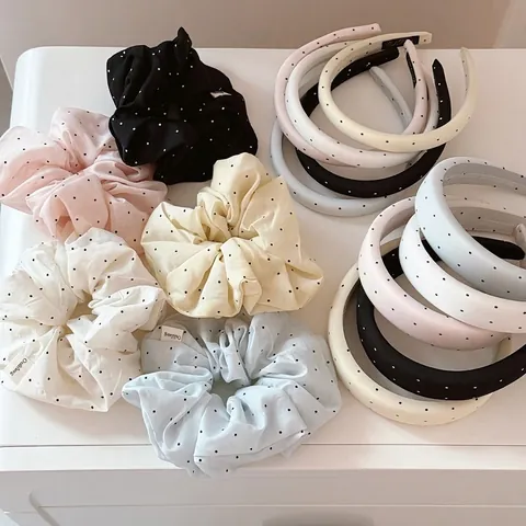 Koreaanse Stijl Polka Dot Brede Hoofdband Retro Gevoerde Spons Haarband Smalle Hoofdband Scrunchie Mode Haaraccessoires Voor Vrouwen