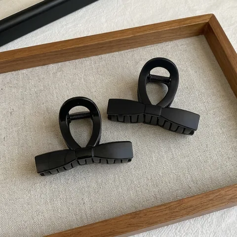 Elegante Molletta per Capelli a Fiocco Vintage Francese in Resina Acrilica Tartarugata Opaca Lucida Clip a Squalo da Donna