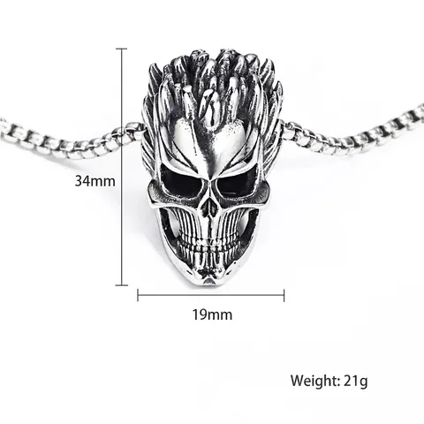 Collana Con Ciondolo a Teschio Gotico in Acciaio Inossidabile Gioielli Punk Rock Hip Hop da Uomo Pendente a Forma di Teschio retrò Accessori Streetwear