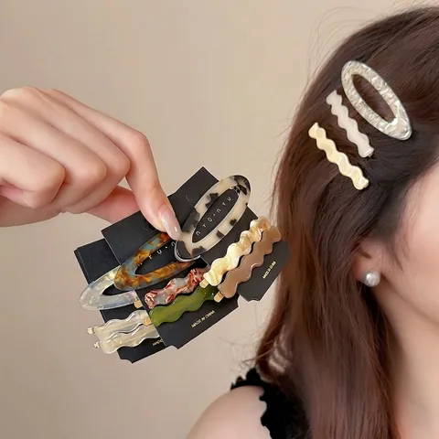 Acetate Hair Clip For Women Oval Wave Hair Barrettes Tortoise Shell Side Clip Korean Fashion Elegant Hair Accessories Jewelry