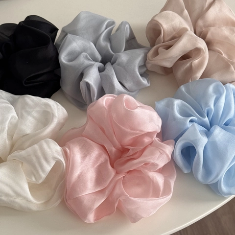 Coleteros de Satén Grandes Elegantes de Color Sólido Extragrandes Para Mujeres Niñas Soporte Para Coleta Accesorios Para El Cabello Estéticos