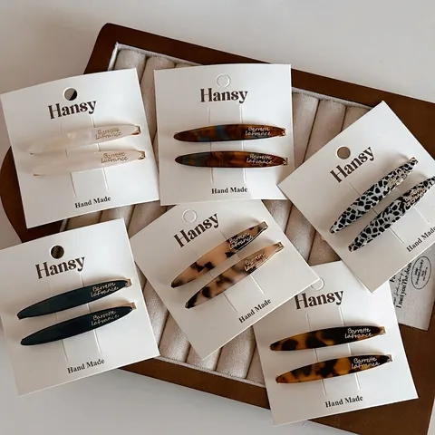 Pince à Cheveux en Acétate Feuille de Saule Style Français Minimaliste Élégant Ensemble de Barrettes pour Femmes Accessoires de Cheveux