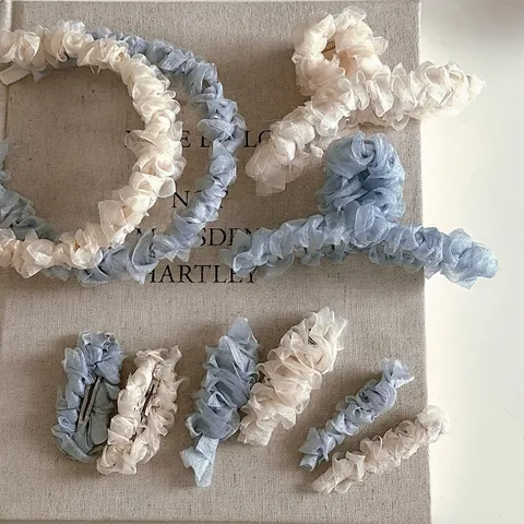 Süße Falten Organza Haarspangen Elegante Netz Haarreifen Haarklammern Für Damen Mädchen Täglicher Haarschmuck
