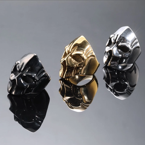 Vintage Spartanischer Krieger Helm Ring Edelstahl Punk Skelett Totenkopf Maske Ring Gold Silber Schwarz Gladiator Schmuck Herren