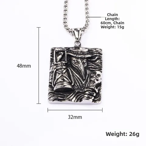 Collier Pendentif Corbeau Médecin de Peste Gothique Pour Hommes Acier Inoxydable Punk Crâne Lanterne Relief Bijoux Cadeau