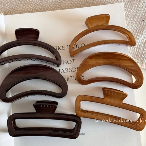 Große Haarklammer Mit Holzmaserung Retro Harz Shark Clip Für Damen Eleganter Haarschmuck Für Den Hinterkopf Täglicher Schmuck