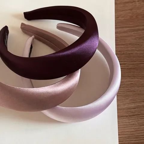 Vintage Solid Color Satin Padded Headband For Women Wide Sponge High Top Hair Hoop Elegant Fashion Hair Accessories