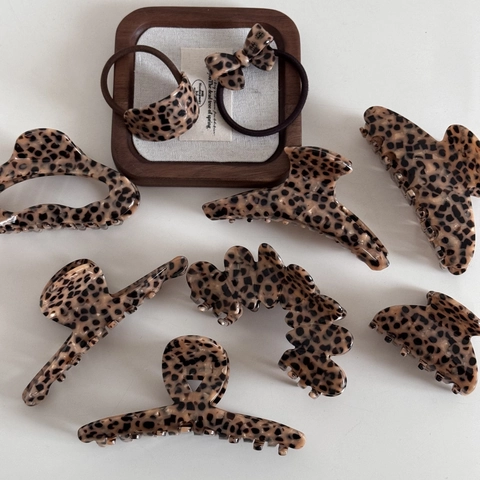 Pinza per Capelli in Acetato Vintage con Stampa Leopardata Elegante Tartarugato Accessori per Capelli da Donna per lo Styling