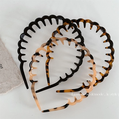 Cerchietto a Onde Seghettato in Acetato Con Denti Antiscivolo Cerchietto Capelli Stile Francese Accessori Donna Lavaggio Viso
