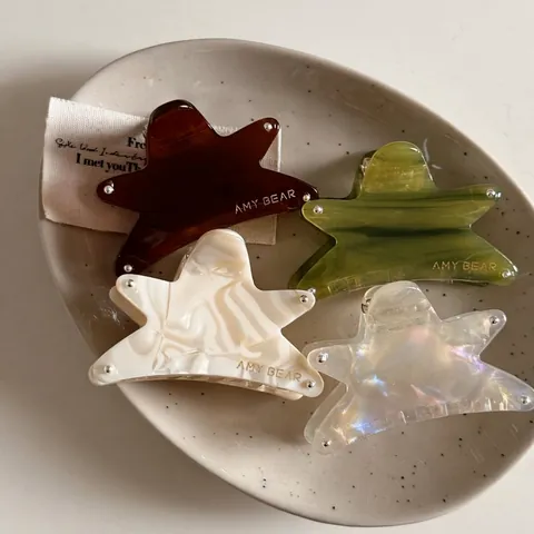 Molla per Capelli a Forma di Stella in Acetato Stile Coreano per Donna Piccola Clip a Pentagramma Accessori per Capelli Eleganti