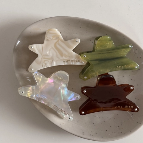 Molla per Capelli a Forma di Stella in Acetato Stile Coreano per Donna Piccola Clip a Pentagramma Accessori per Capelli Eleganti